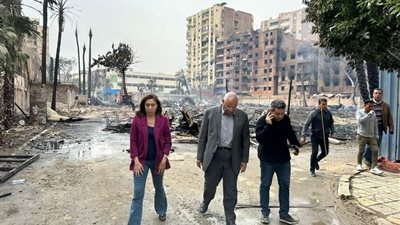 أول تحرك لوزيرة الثقافة بشأن حريق ستوديو الأهرام بالجيزة| صور 