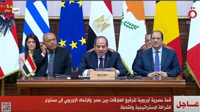 السيسي: نشهد اليوم ترفيع العلاقات المصرية الأوروبية إلى مستوى الشراكة الشاملة