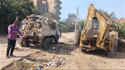 حملات مكثفة للنظافة ورفع المخلفات بمراكز ومدن المنيا خلال إجازة عيد الفطر المبارك