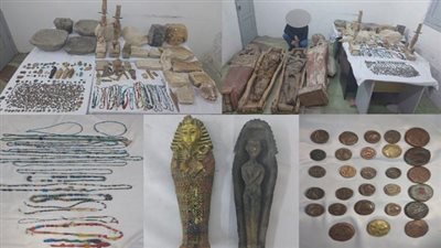 ضبط 1118 قطعة فرعونية قبل بيعها على يد تاجر آثار بأسيوط|صور