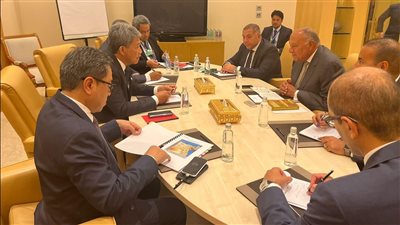 سامح شكري يلتقى بنظيره الماليزى علي هامش فعاليات المنتدي الإقتصادي العالمى