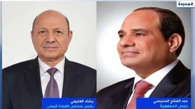 «السيسي» يهنئ رئيس مجلس قيادة اليمن بذكرى يوم الوحدة 