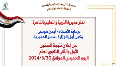 إعلان نتيجة الصف الأول والثاني الثانوى بالقاهرة