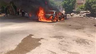 إصابة 4 أشخاص في حريق سيارة وكشك بالغربية
