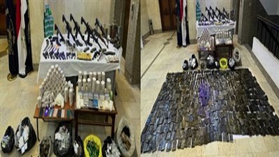 الداخلية تداهم بؤرة خطيرة لتجارة السلاح والمخدرات بالبحيرة|صور