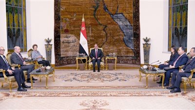الرئيس السيسي يستقبل رئيسة بنك التنمية الجديد والوفد المرافق لها