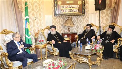 محافظ المنيا يستقبل وفودا كنسية للتهنئة بعيد الأضحى المبارك