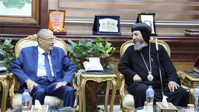محافظ المنيا يستقبل مطران بني مزار وأسقف البهنسا لتقديم التهنئة بعيد الأضحى المبارك