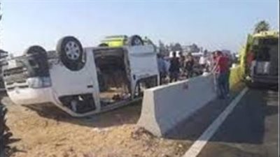 إصابة 10 أشخاص في حادث خطير على طريق أسيوط الصحراوي الغربي بالفيوم