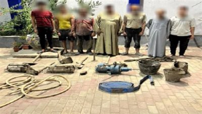 ضبط عصابة الـ7 أشرار للحفر والتنقيب عن الآثار في الغربية