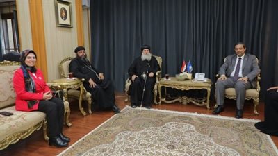 محافظ دمياط يستقبل نيافة الأنبا ماركوس ووفد الكنيسة لتلقى التهنئة بتوليه المنصب