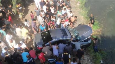 مصرع أم وطفليها في حادث سقوط سيارة بترعة الإبراهيمية في بني مزار 