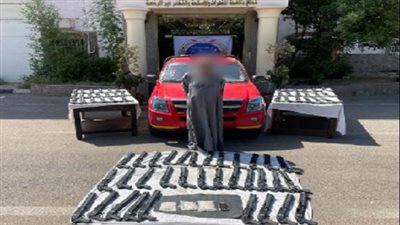 ضبط عنصر إجرامي خطير بحوزته ترسانة سلاح وصفقة أقراص مخدرة بالجيزة