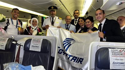 مصر للطيران تحتفل بأبطال مصر فى أولمبياد باريس 2024