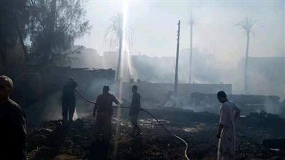 حريق هائل يلتهم قهوة بلدي جنوب الأقصر 