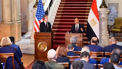 وزير الخارجية يستقبل نظيرة الأمريكي ويعلنان عن إطلاق جولة جديدة من الحوار الاستراتيجي