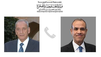 وزير الخارجية يجري اتصالًا هاتفيًا برئيس مجلس النواب اللبناني