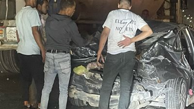 مصرع سائق سيارة نقل وإصابة آخر دهستهما سيارة نقل بطريق الأوتوستراد