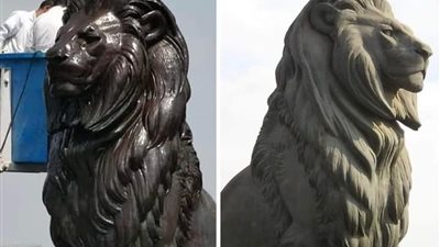 النائبة سميرة الجزار: أوقفوا التعدي على أسود قصر النيل بعد طلائها باللون الأسود