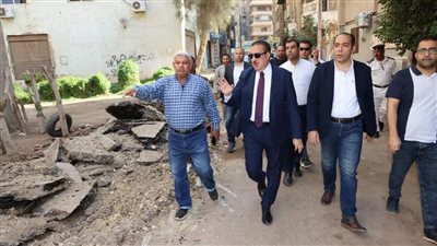 جولة ميدانية لمحافظ المنوفية لتفقد أعمال الرصف والتطوير بحي غرب شبين الكوم