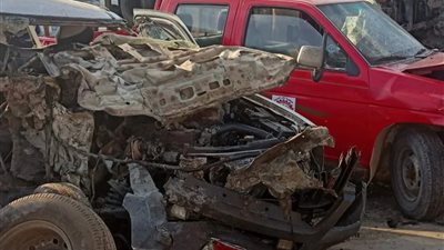 مصرع وإصابة 8 أشخاص في حادث تصادم 4 سيارات بالغربية.. صور