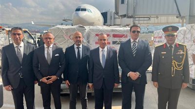  وزير الخارجية يسلم شحنة المساعدات المصرية الرابعة إلى لبنان