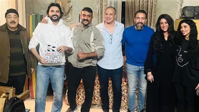 شاهد.. أحمد العوضي والنجوم في أول يوم تصوير «فهد البطل»
