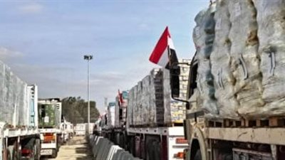 دخول 130 شاحنة مساعدات إلى معبرى العوجة وكرم أبو سالم اليوم