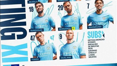 مرموش يقود هجوم مانشستر سيتي ضد تشيلسي 