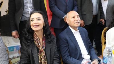 وزيرة التضامن الاجتماعي في مقدمة المشاركين بالإفطار الجماعى بالمطرية (صور) 
