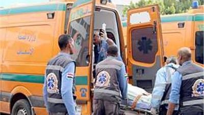 بالأسماء.. إصابة 10 أشخاص في حادث تصادم سيارتين بالسادات