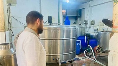 ضبط طن لبن مغشوش داخل مصنع غير مرخص فى القليوبية 