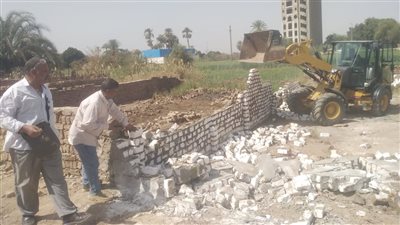 بالصور.. حملة موسعة لإزالة واسترداد الأراضي الزراعية بمركز البياضية في الأقصر
