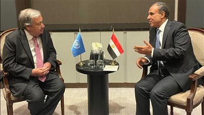 وزير الخارجية والهجرة يلتقي بالسكرتير العام للأمم المتحدة
