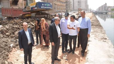 جولة لمحافظ الغربية لمتابعة أعمال تطوير كورنيش محور محلة منوف بطنطا