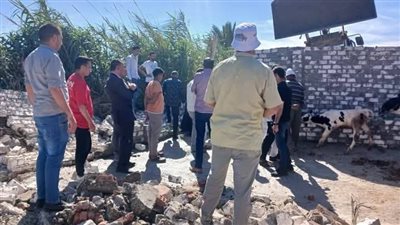 إزالة فورية لمخالفة تعدِ على أرض زراعية بكفر البطيخ في دمياط