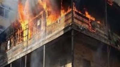 إصابة شخص في حريق منزل بالفيوم 
