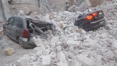 عاجل.. انهيار عمارة بشارع الحسيني بالمنيا