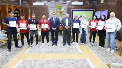 لحصدهم بطولات دولية وميدليات ذهبية.. محافظ المنوفية يكرم المتميزين رياضيًا من أبناء المحافظة