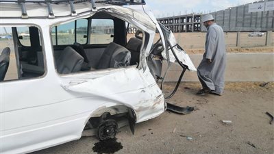  وفاة أمين شرطة وإصابة 11 آخرين بانقلاب ميكروباص على طريق جمصة