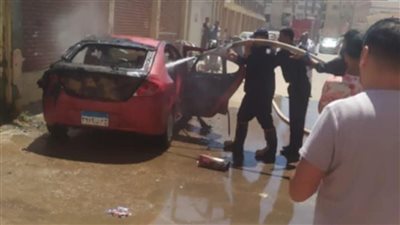 ذعر في شطا بسبب احتراق سيارة.. والحماية المدنية تتدخل