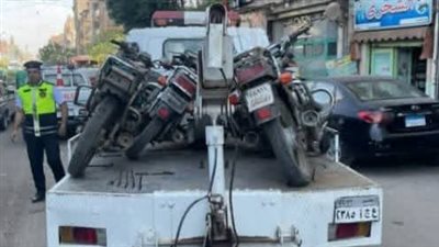 حملة مرورية موسعة تضبط الدراجات النارية والتوكتوك غير المرخص بزفتى