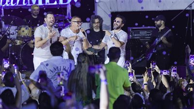 أحمد حلمي وعمرو يوسف يشاركان عمرو دياب الرقص على المسرح في حفل الساحل (صور)