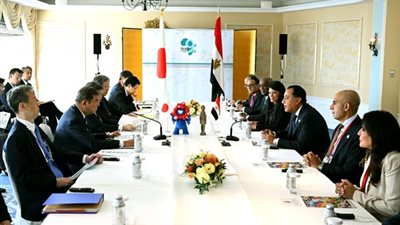 رئيس الوزراء يلتقى رئيس وزراء اليابان