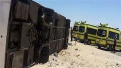 بالأسماء.. إصابة 26 شخصا في حادث انقلاب أتوبيس يقل عمال ببدر