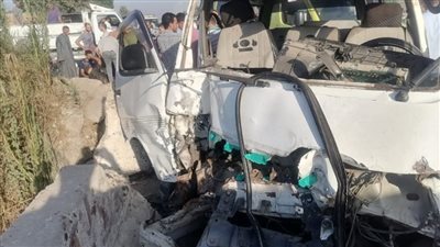 إصابة 6 أشخاص في تصادم ميكروباص وربع نقل بالطريق الزراعي في الغربية