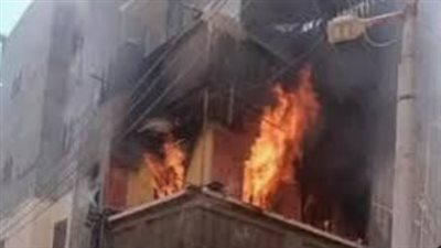إصابة 5 أشخاص في حريق شقة سكنية بالظاهر 