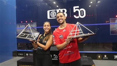 وزير الرياضة يهنئ هانيا الحمامي ومصطفى عسل بالتتويج ببطولة مصر المفتوحة للإسكواش