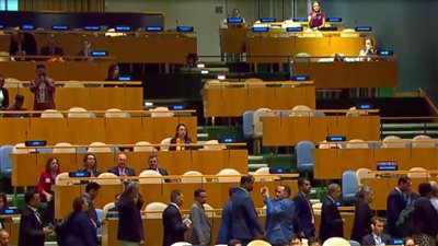 انسحاب بعض الوفود مع بدء كلمة نتنياهو بالأمم المتحدة