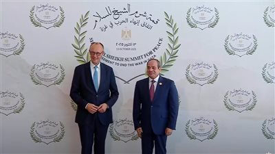السيسي يستقبل المستشار الألماني بشرم الشيخ قبل انطلاق قمة السلام